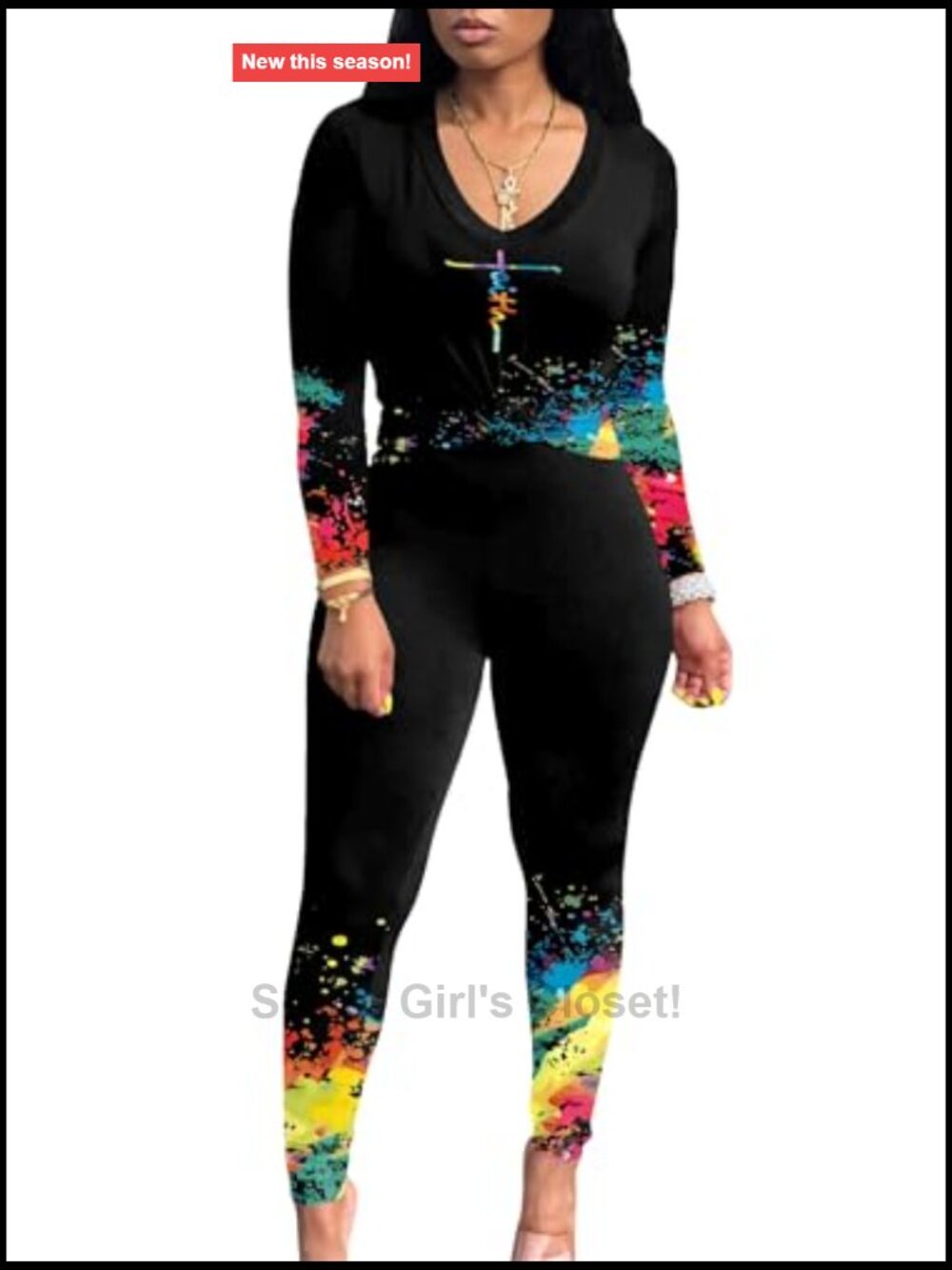 Women's 2 Piece Tracksuit Set Long Sleeve Top Jogger Leggings - Picture 3 of 5
